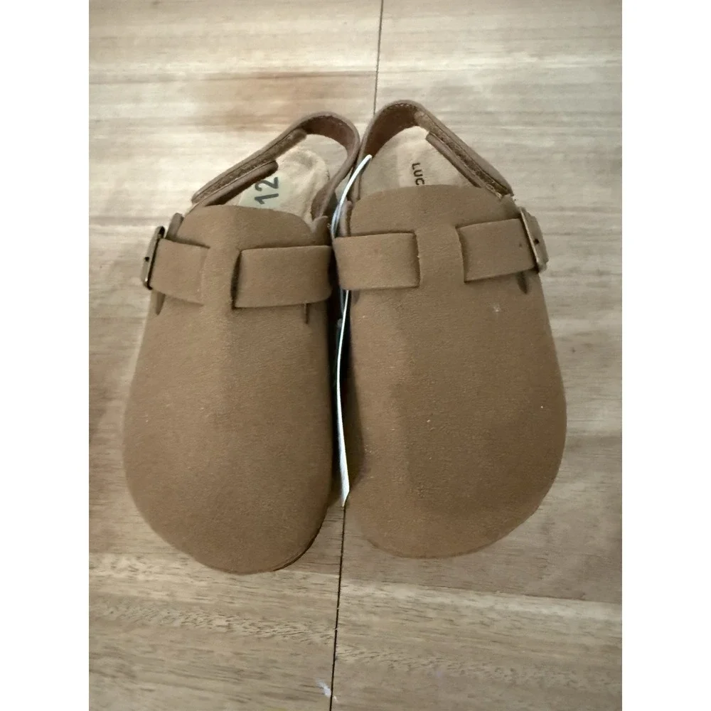 Lucky Brand Toddler Brown‎ Clog Sandals Buckle Strap Size 12M NWT